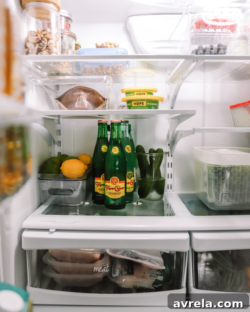 Kitchen Mastery The Art of Effortless Organization 16 Clearly labeled fridge shelves
