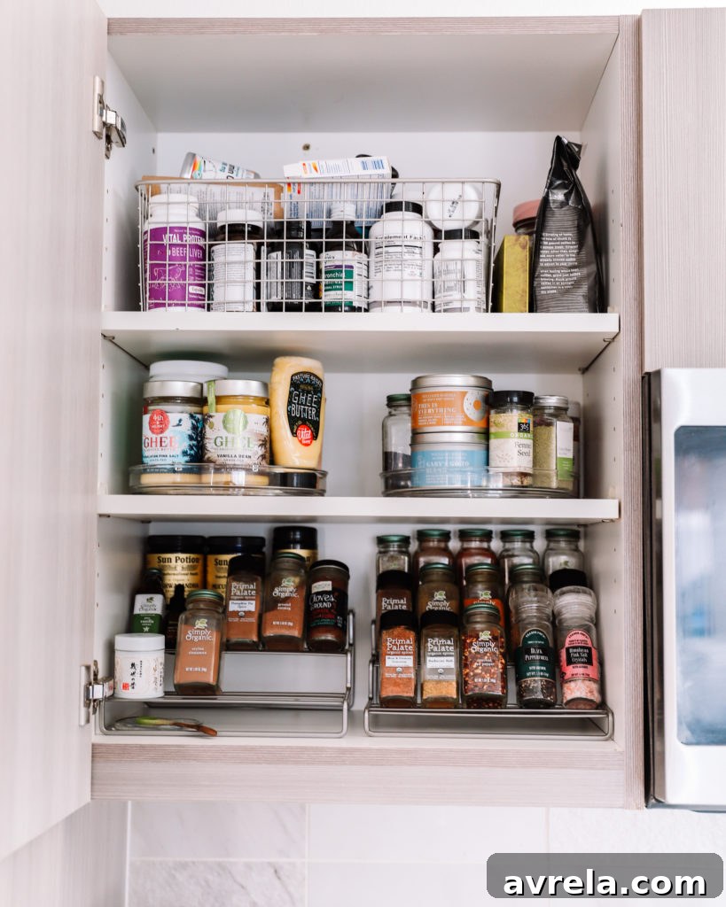 Kitchen Mastery The Art of Effortless Organization 17 Cabinet with lazy susan for spices