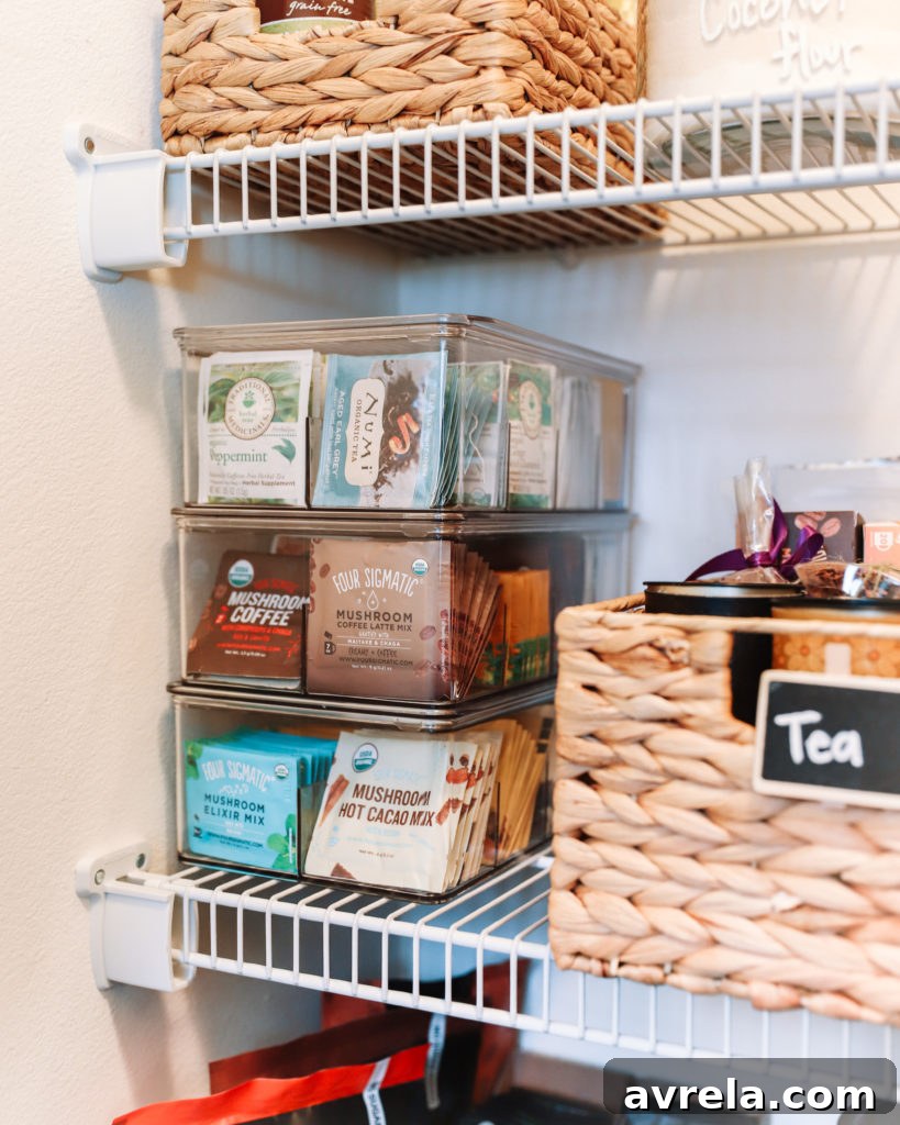 Kitchen Mastery The Art of Effortless Organization 7 Tea organization with stackable dispensers