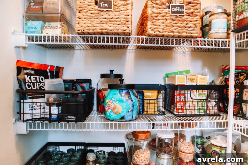 Kitchen Mastery The Art of Effortless Organization 8 Snack shelf with glass jars and bins