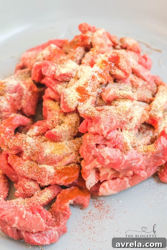 Seasoned sirloin steak