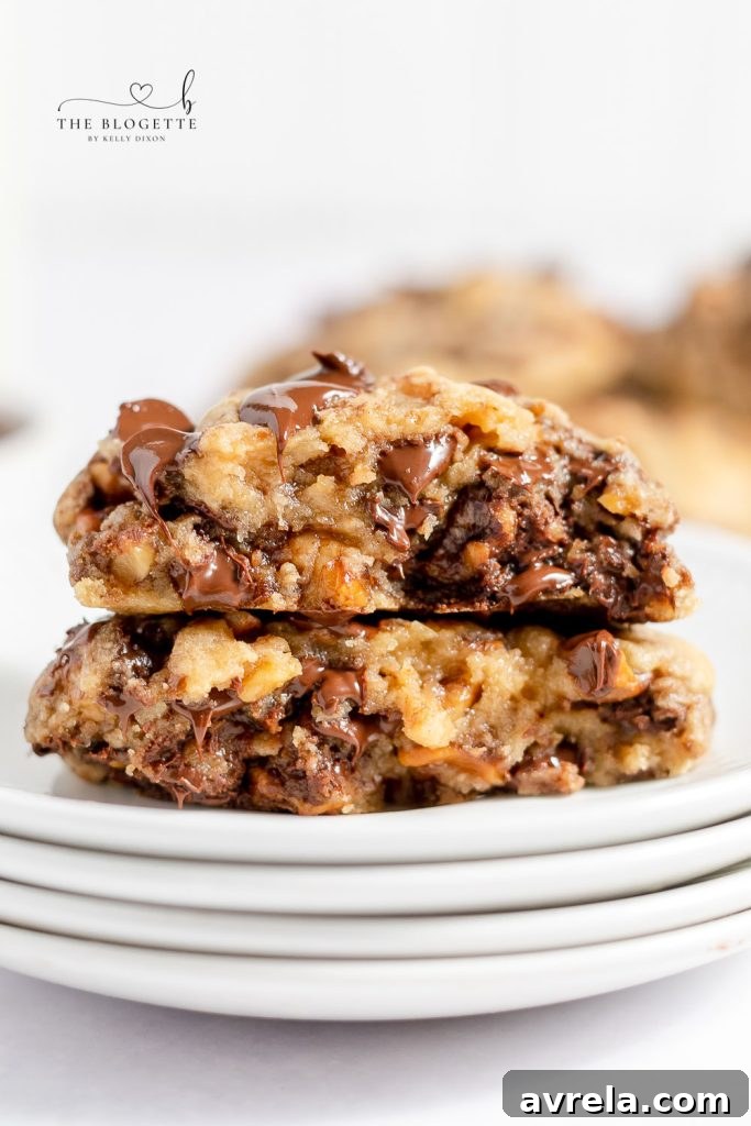 The BEST Bakery-Style Chocolate Chip Cookies recipe ever! These huge cookies are warm, soft, and thick.