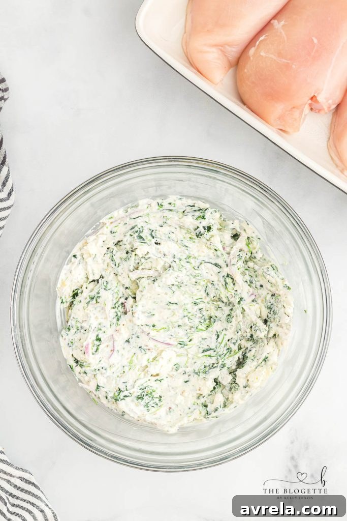 Creamy Spinach Chicken Bake 4 Fresh ingredients for Spinach Dip Chicken Bake