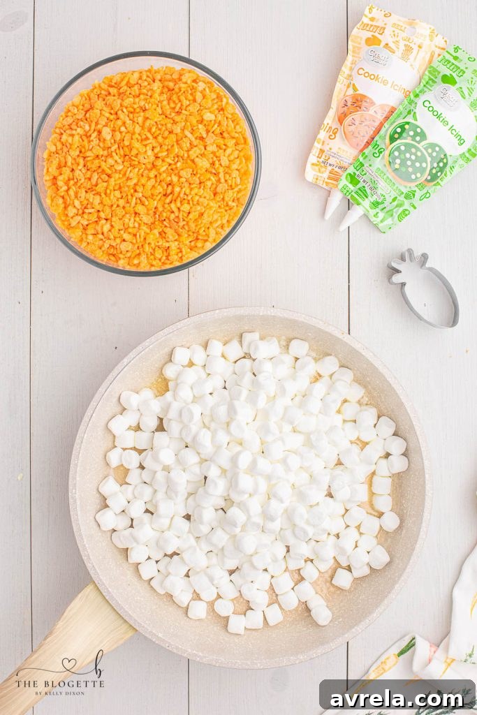 Ingredients for Carrot Rice Krispie Treats