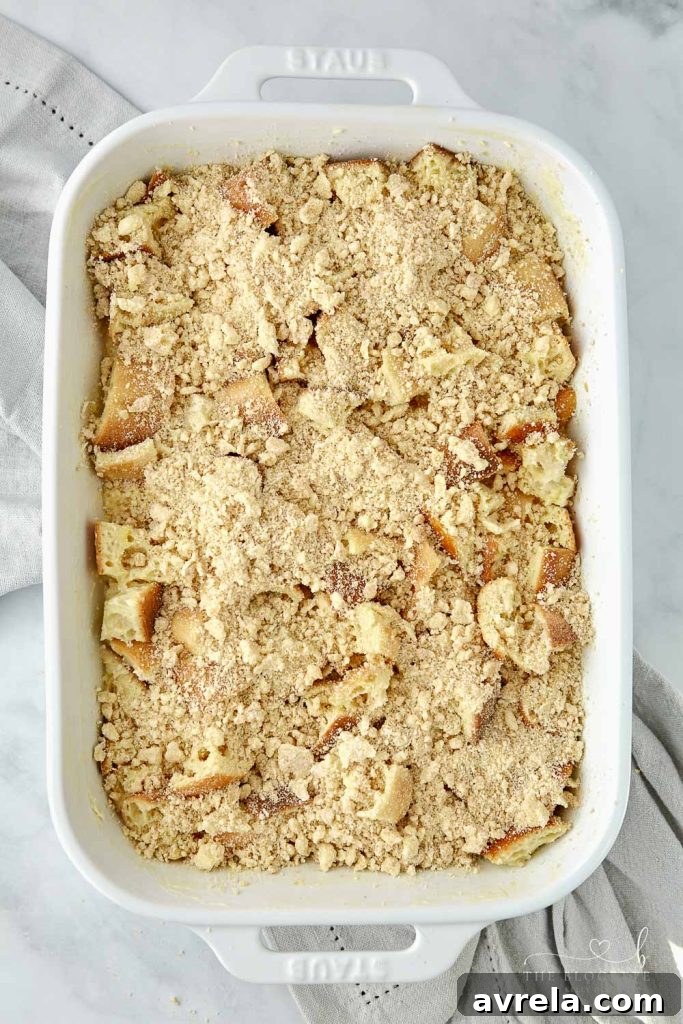 Morning Glory French Toast Bake 10 Freshly baked French Toast Bake with a golden-brown top, ready to be enjoyed.