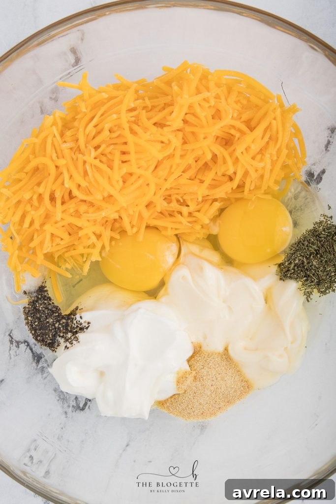 Creamy casserole ingredients