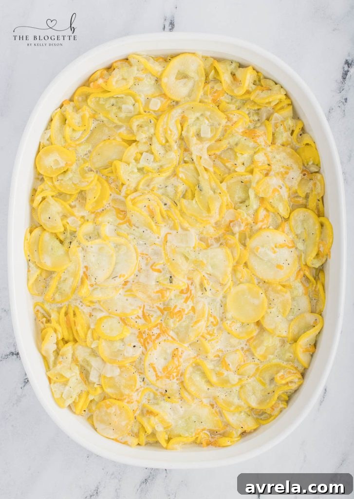 Creamy and cheesy squash casserole