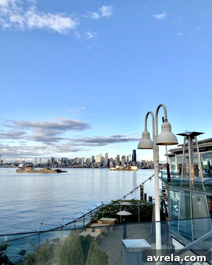 View of downtown Seattle from Salty's on Alki in West Seattle
