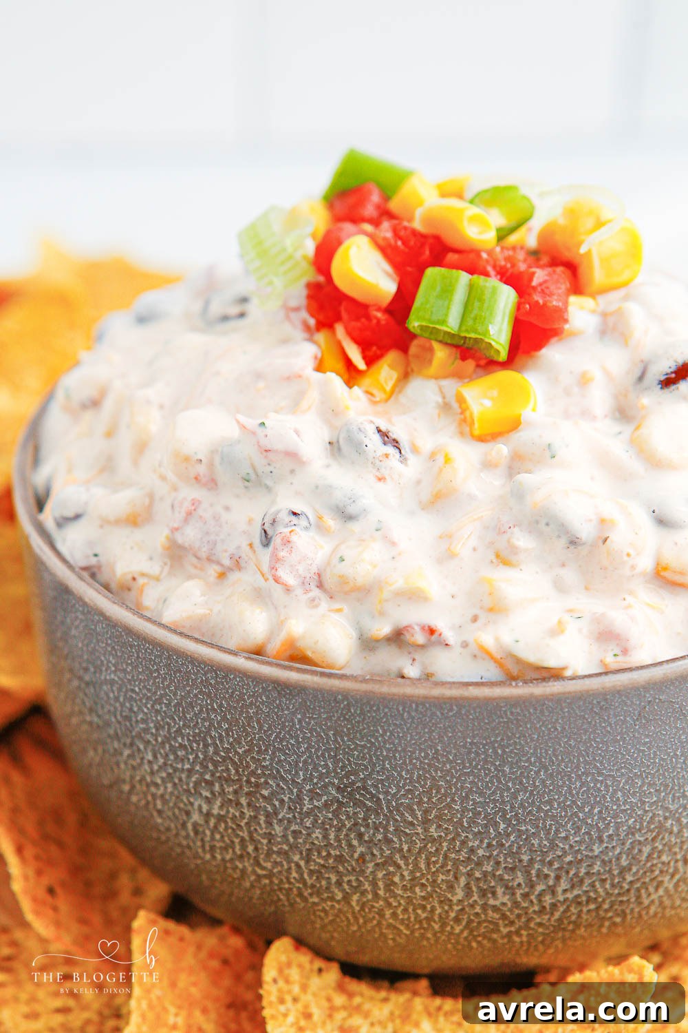 Zesty Fiesta Ranch Dip 2 Creamy Fiesta Ranch Dip is an addicting chip dip that everyone looks forward to at parties! Served with your favorite chips.