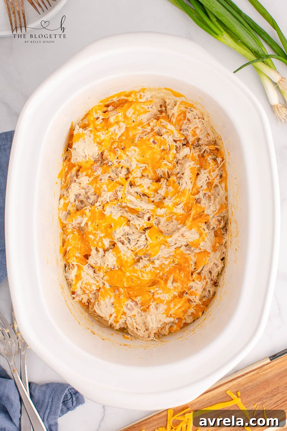 Effortless Cheesy Slow Cooker Chicken 9 cheese over chicken