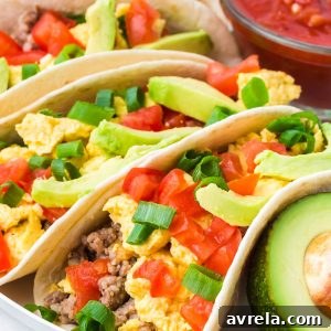 Delicious Breakfast Tacos bursting with savory flavors and fresh toppings.