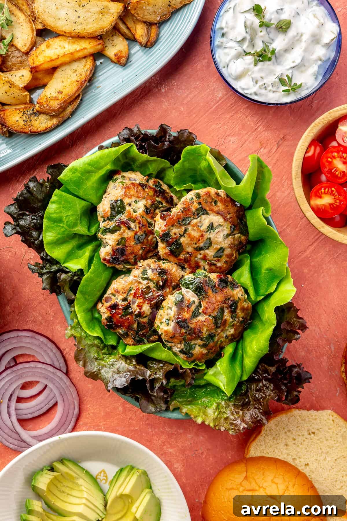 Main image for Greek Burgers & Fries recipe