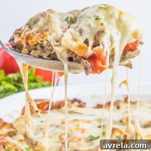 Easy Philly Cheesesteak Casserole is an easy dinner idea and the ultimate comfort food for any occasion. It can be made in no time!