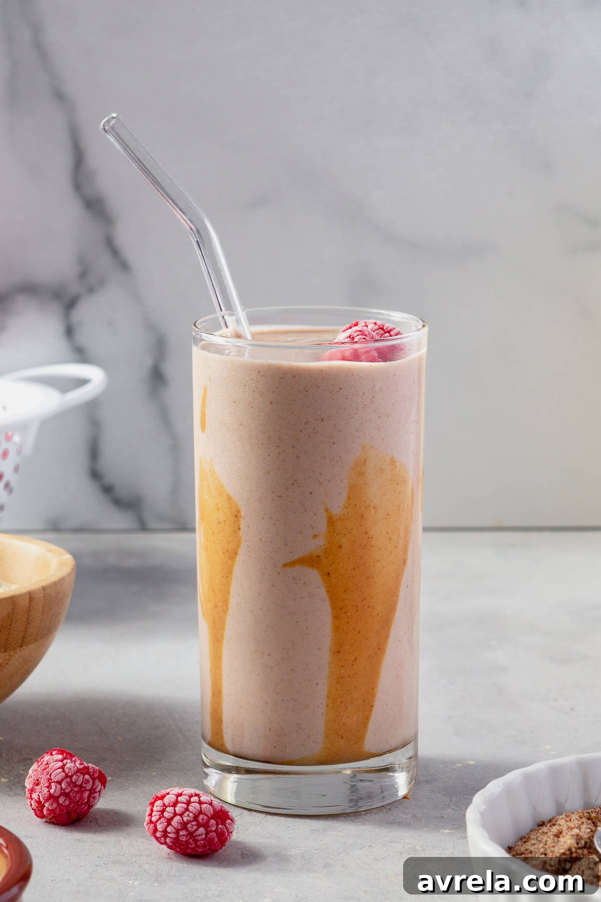 Peanut Butter and Raspberry Smoothie 2 Delicious Peanut Butter and Raspberry Smoothie.