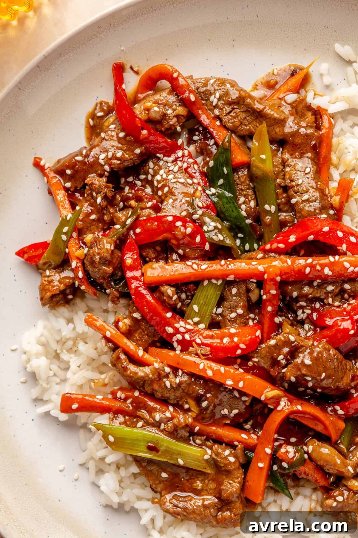 Healthy Mongolian Beef dish