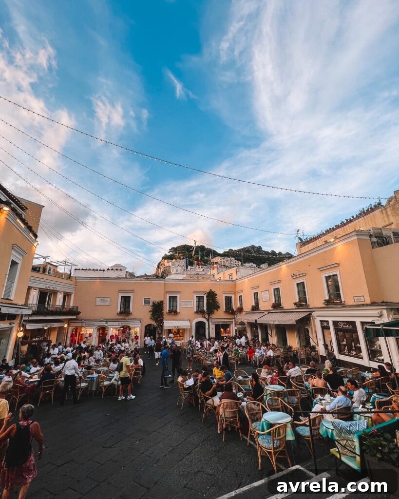Capri Amalfi Positano A Magical Journey 11 The bustling Piazzetta in Capri