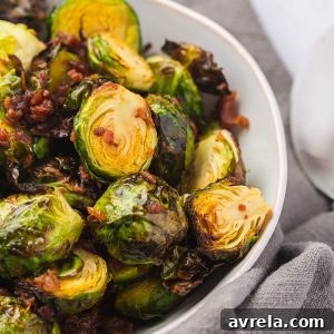 Delicious Honey Bacon Brussels Sprouts cooked to perfection.