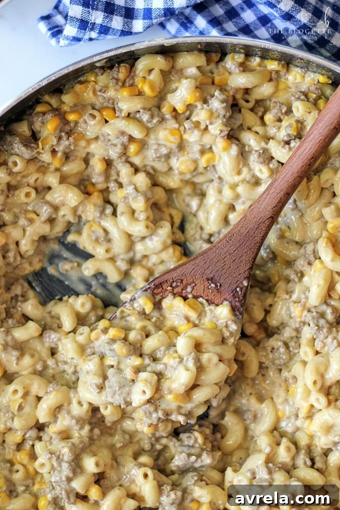 Creamy Skillet Beef and Macaroni 10 This Homemade Hamburger Helper is packed with the flavor we all know and love! Pasta and ground beef covered in a creamy, cheesy sauce.