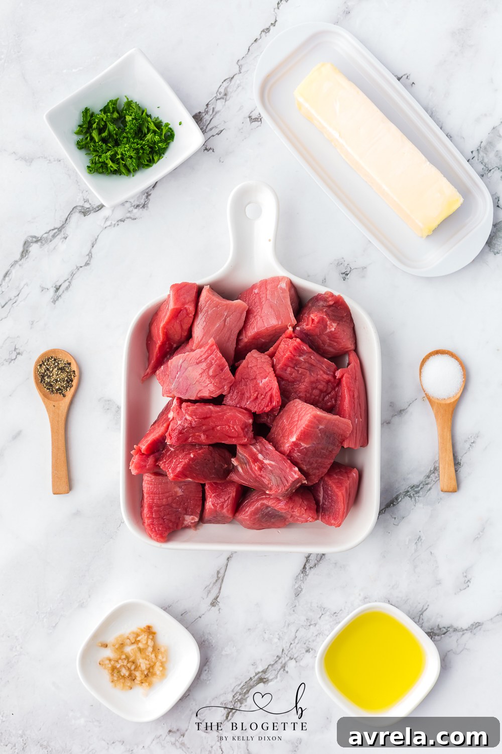 Ingredients for Garlic Butter Steak Bites