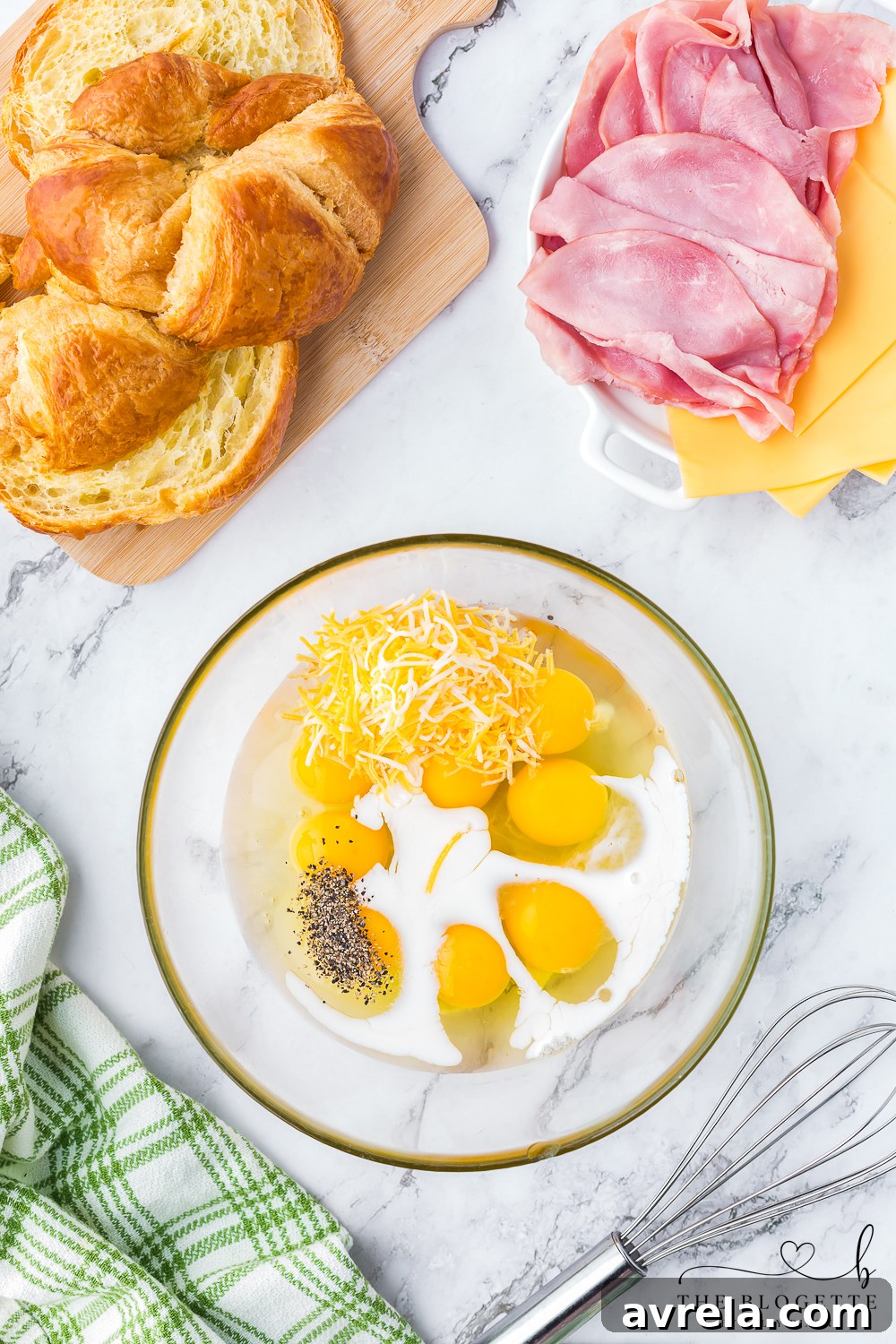 Golden Croissant Breakfast Sandwiches 5 Scrambled eggs