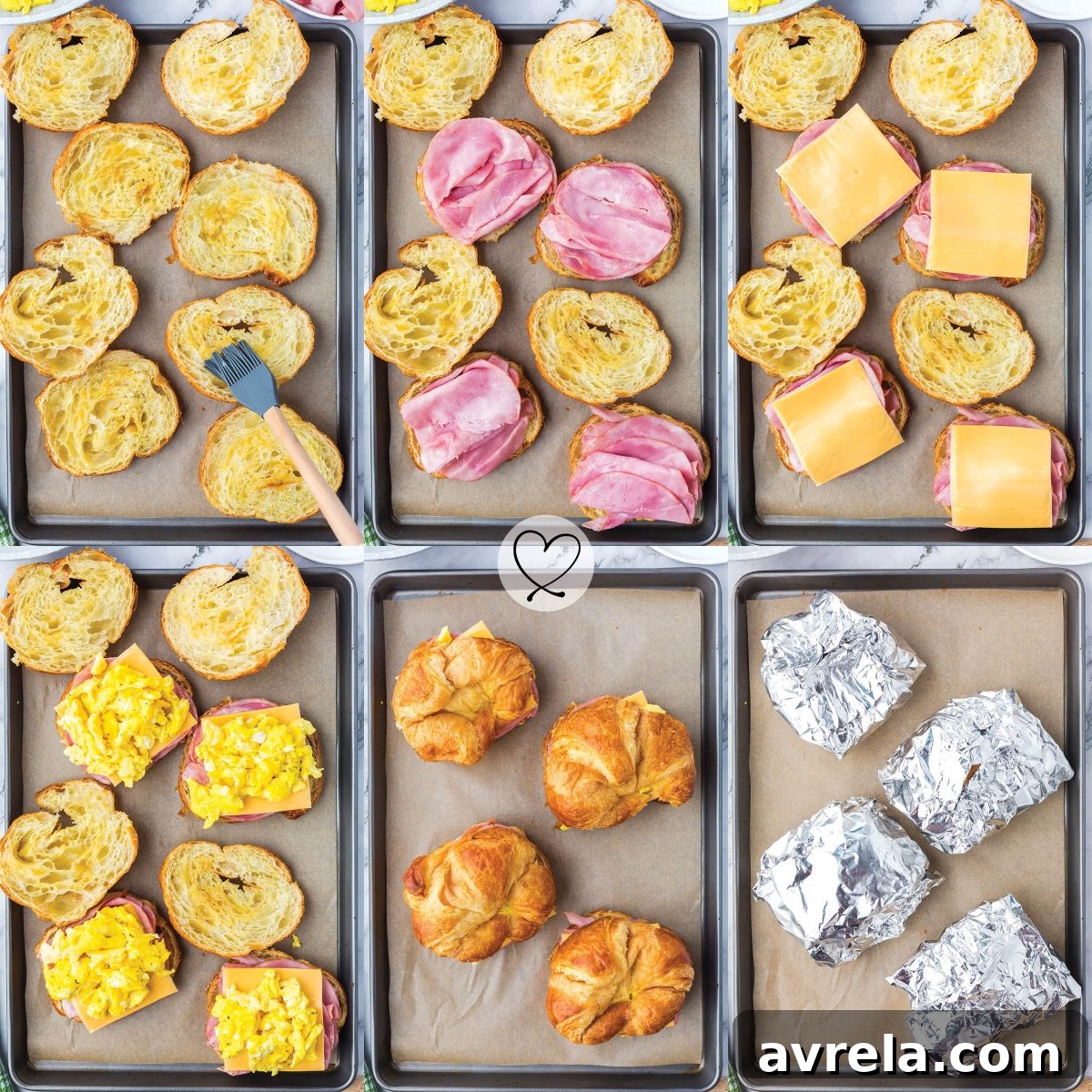 Golden Croissant Breakfast Sandwiches 7 Step by Step Assembly