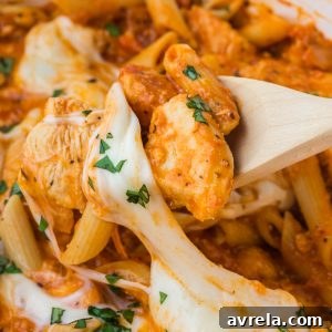 One-pot Chicken Parmesan Pasta, a simple and tasty dinner idea.