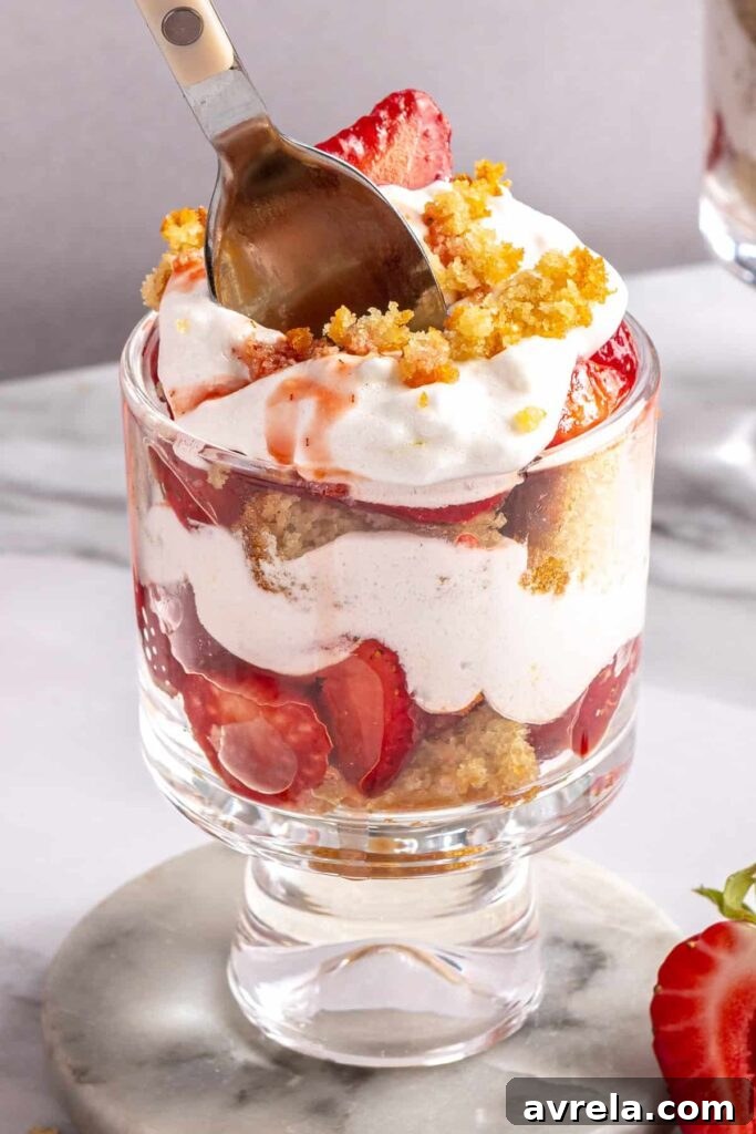 Strawberry Shortcake Trifles, Gluten-Free and Dairy-Free, in glass cups