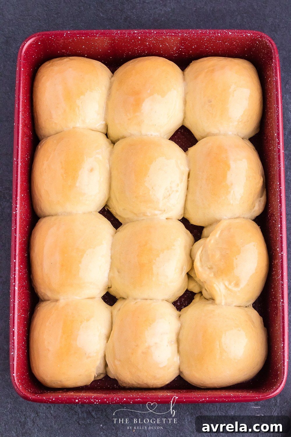 Bake until the tops are lightly golden brown. Brush with butter!