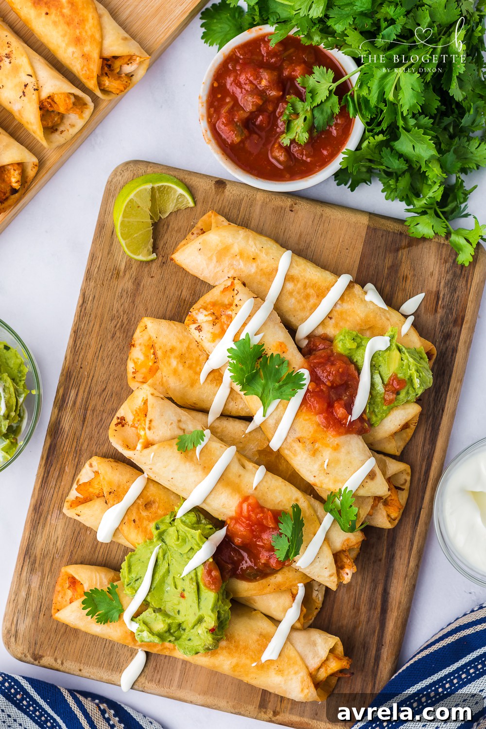 Golden Crispy Chicken Taquitos 8 How to make Chicken Taquitos! Gooey cheese and savory chicken with Mexican spices all rolled up in a crispy tortilla.