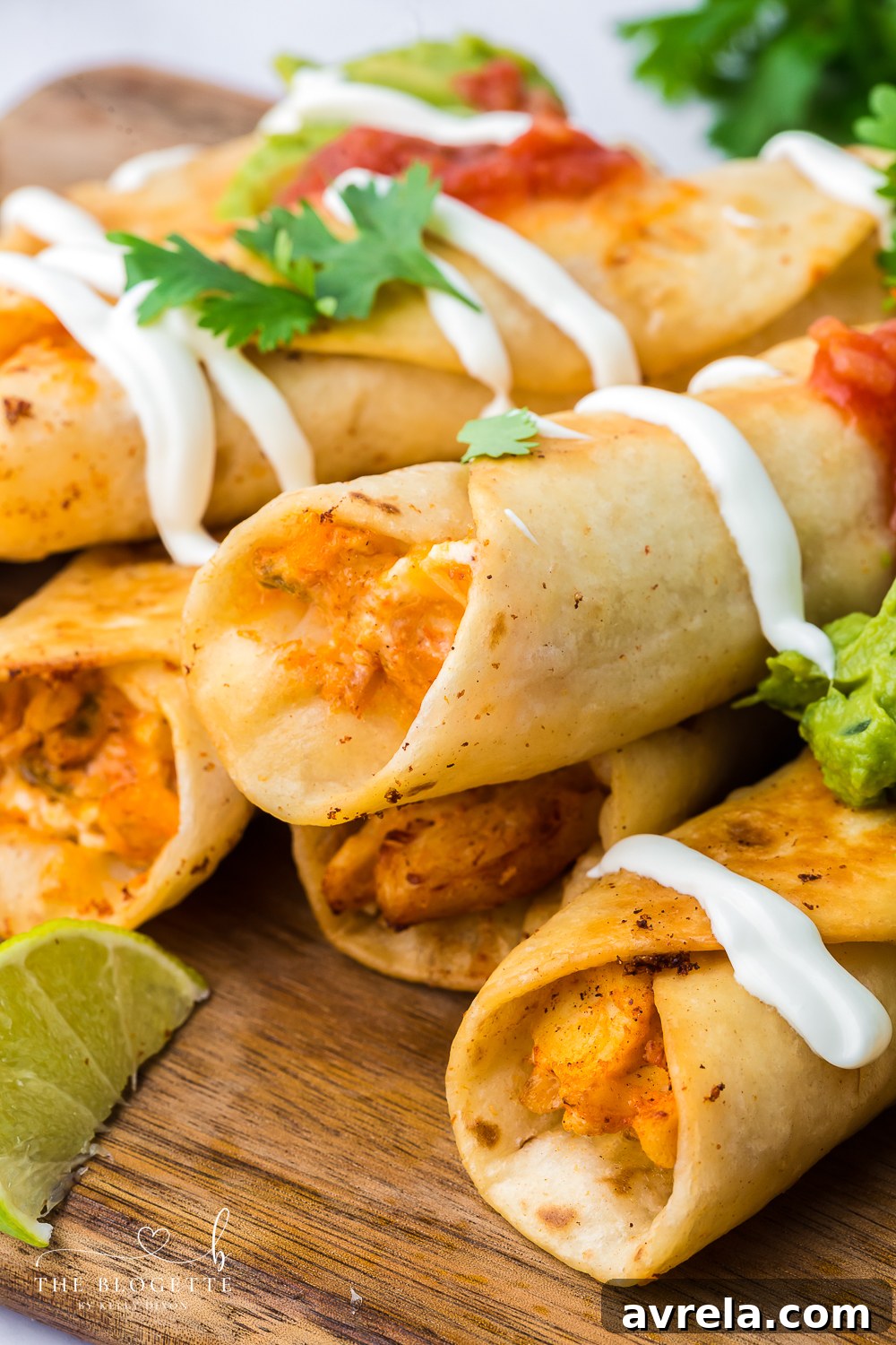 Golden Crispy Chicken Taquitos 9 How to make Chicken Taquitos! Gooey cheese and savory chicken with Mexican spices all rolled up in a crispy tortilla.