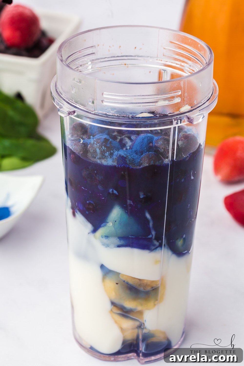 Kaleidoscope Smoothie 13 Purple layer of a rainbow smoothie