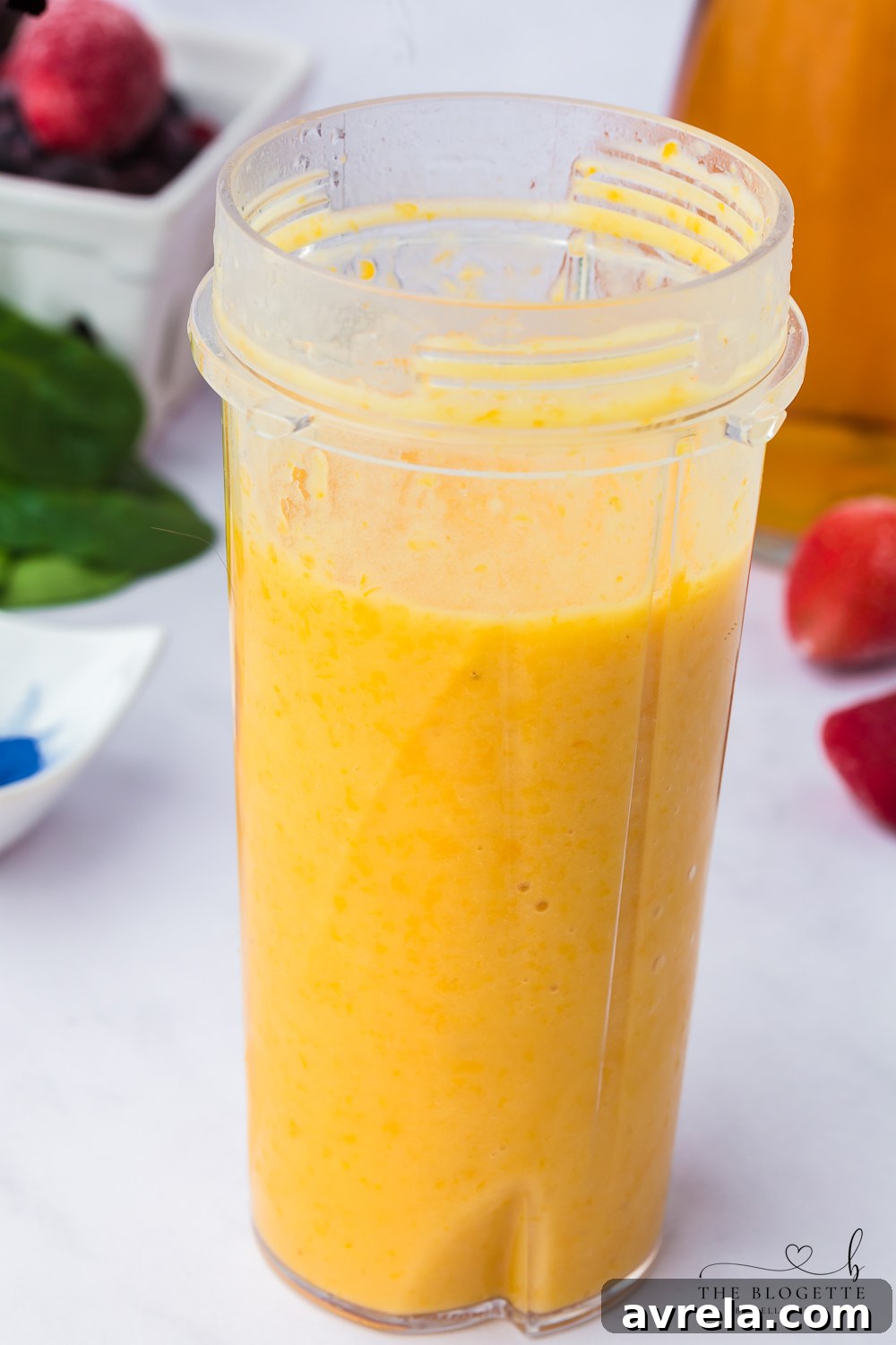 Kaleidoscope Smoothie 8 Orange layer of a Rainbow Smoothie