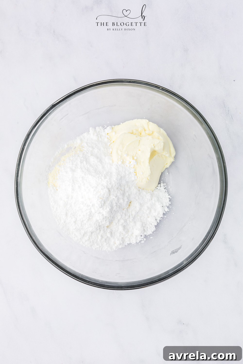 blend the cream cheese and sugar