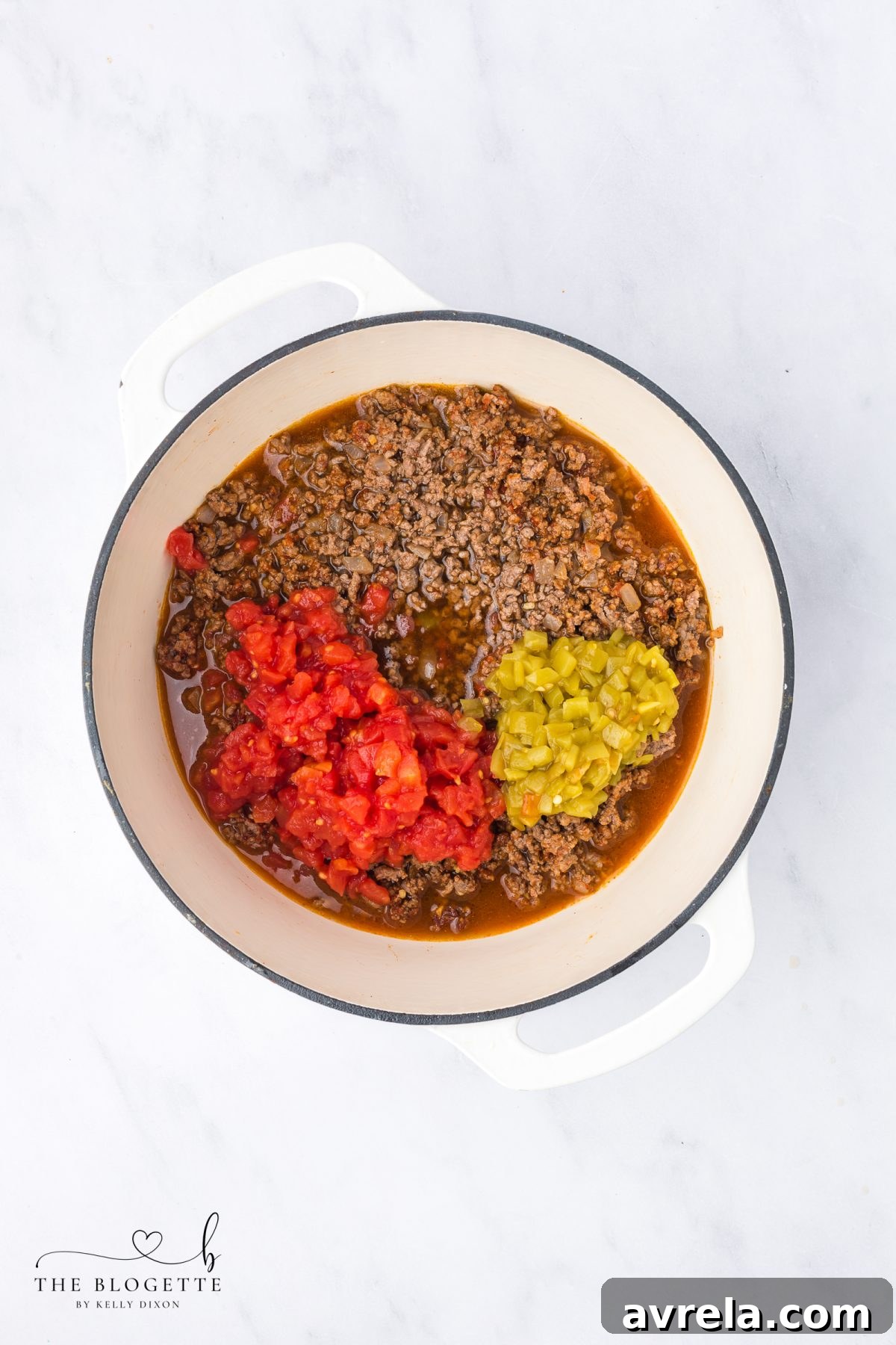 Taco spaghetti sauce simmering gently in a large pot, ready for pasta.