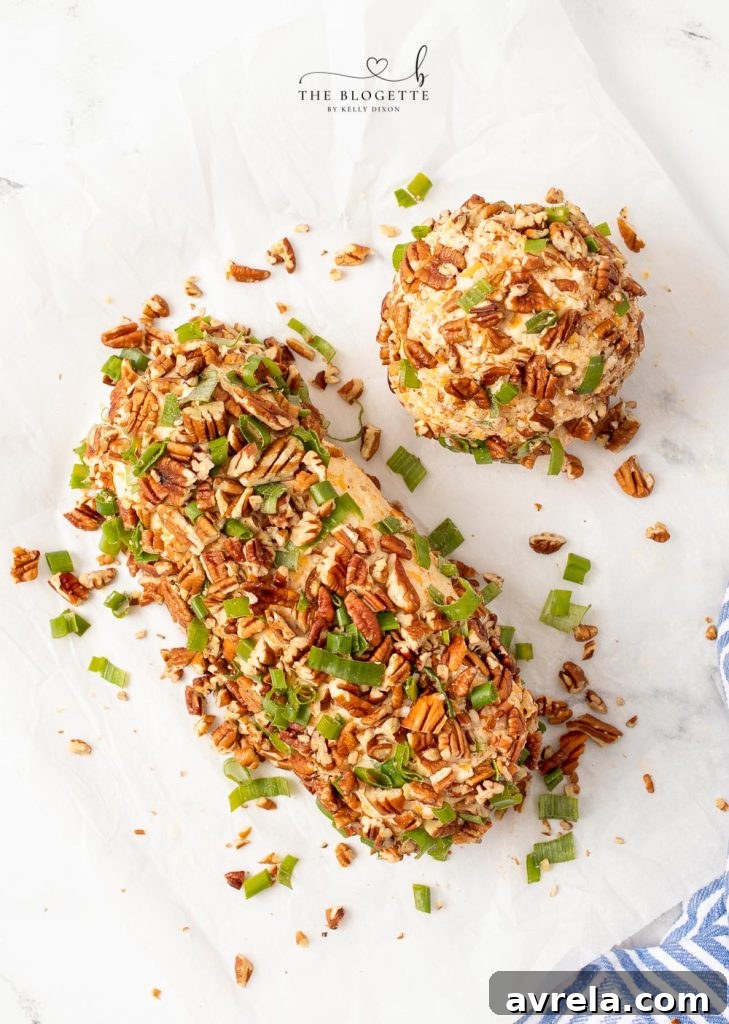 Gourmet Cheese Roll 7 Adding chopped pecans and fresh scallions to the creamy Cheese Log.