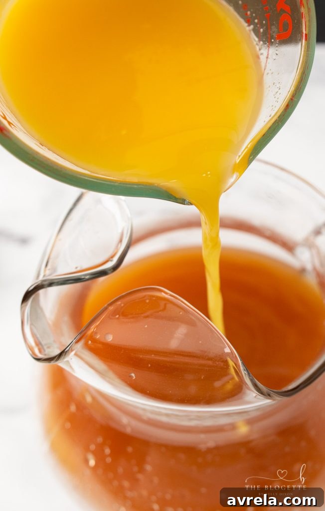 Glasses of refreshing Breakfast Punch ready for a celebration or holiday brunch.