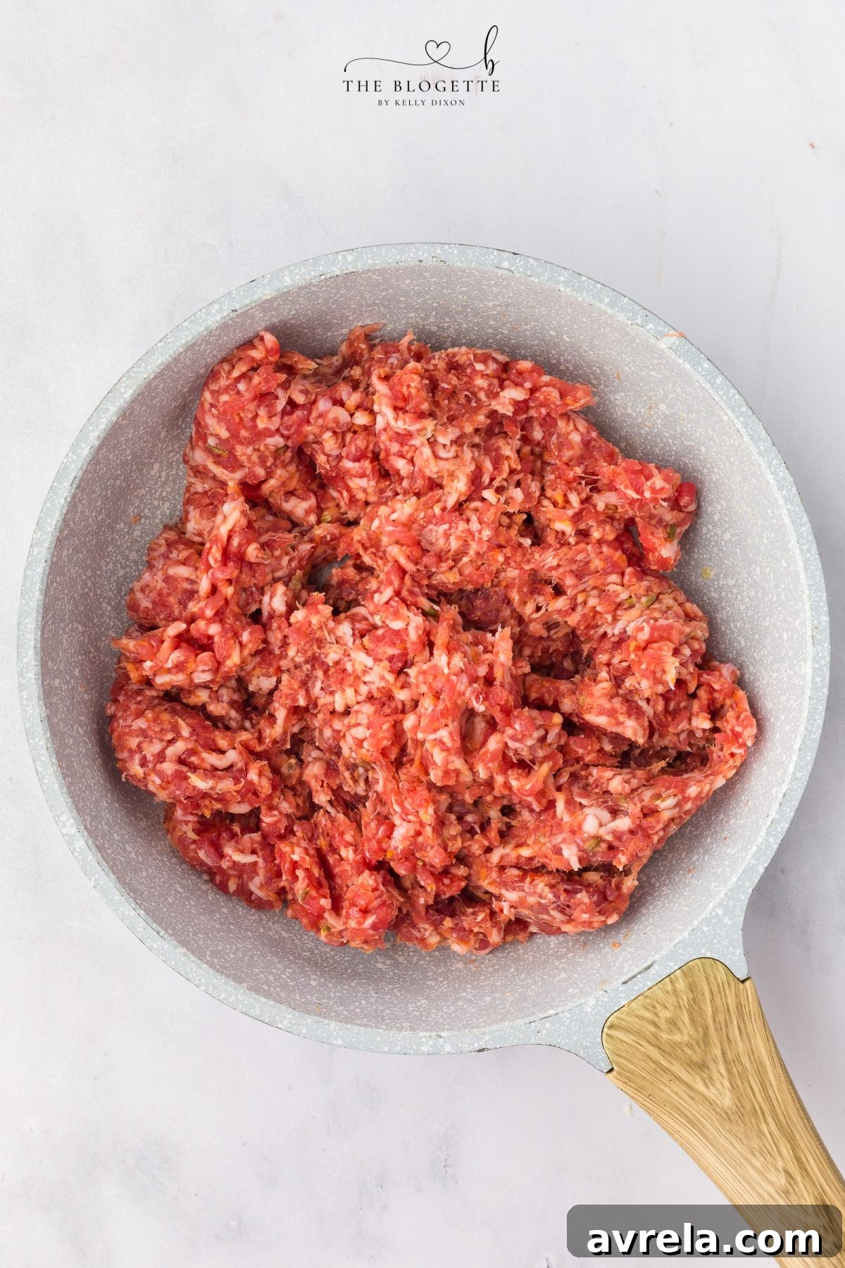 Cook the sausage for pizza dip