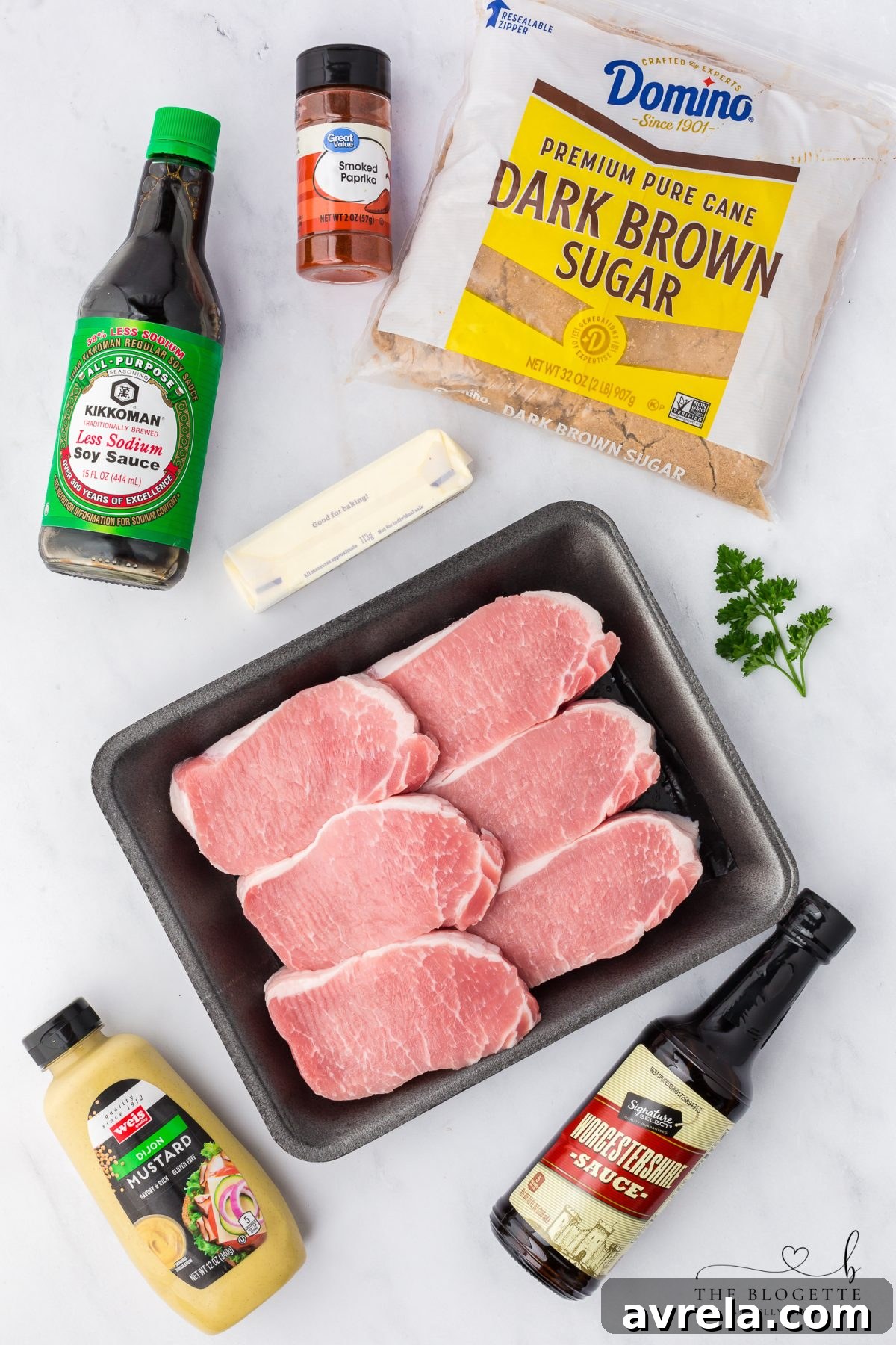 Ingredients for Brown Sugar Pork Chops