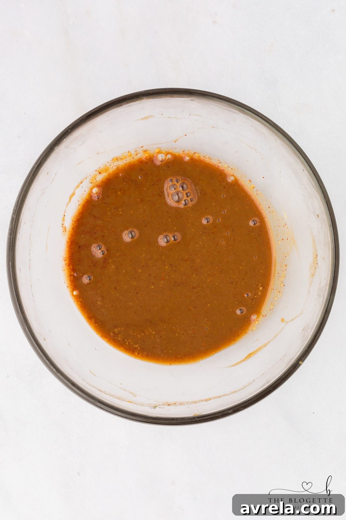 Mixing the brown sugar glaze