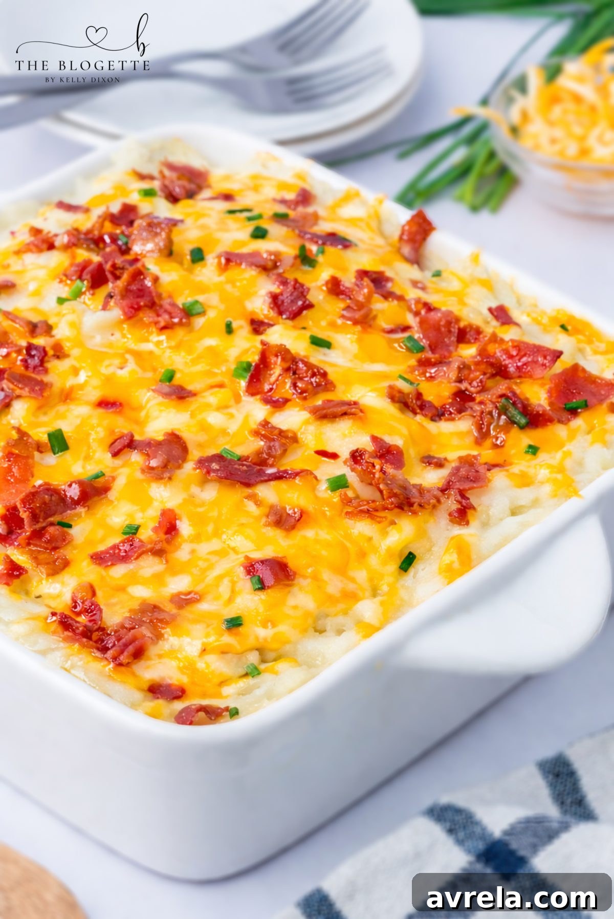 A glorious view of the Loaded Potato Meatloaf Casserole, showcasing its perfect golden-brown potato topping and melted cheese, making it the ultimate comfort food.
