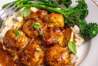Irresistible One Pan Creamy Chicken Meatballs