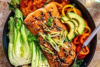 Sesame Salmon Rice Bowls with Soy-Ginger Glaze