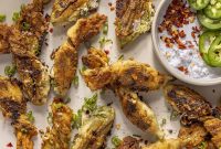 Crispy Pan-Fried Zucchini Blossoms with Light Herb Batter