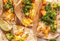 Avocado Chimichurri Breakfast Tacos with Lime Crema
