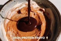 High-Protein Frozen Yogurt with Chocolate Shell Topping