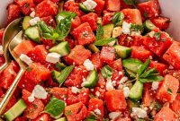Refreshing Watermelon, Feta & Cucumber Salad Recipe (Easy & Quick)
