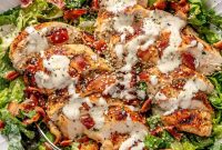 Crispy Chicken Bacon Ranch Salad Recipe — Easy Comfort Dinner Salad