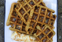 Protein-Packed Peanut Butter Banana Chocolate Chip Waffles