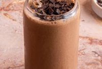 Chocolate Almond Butter Protein Smoothie with Chocolate Chunks