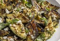 Grilled Pesto Zucchini with Goat Cheese and Pine Nuts — Easy Recipe